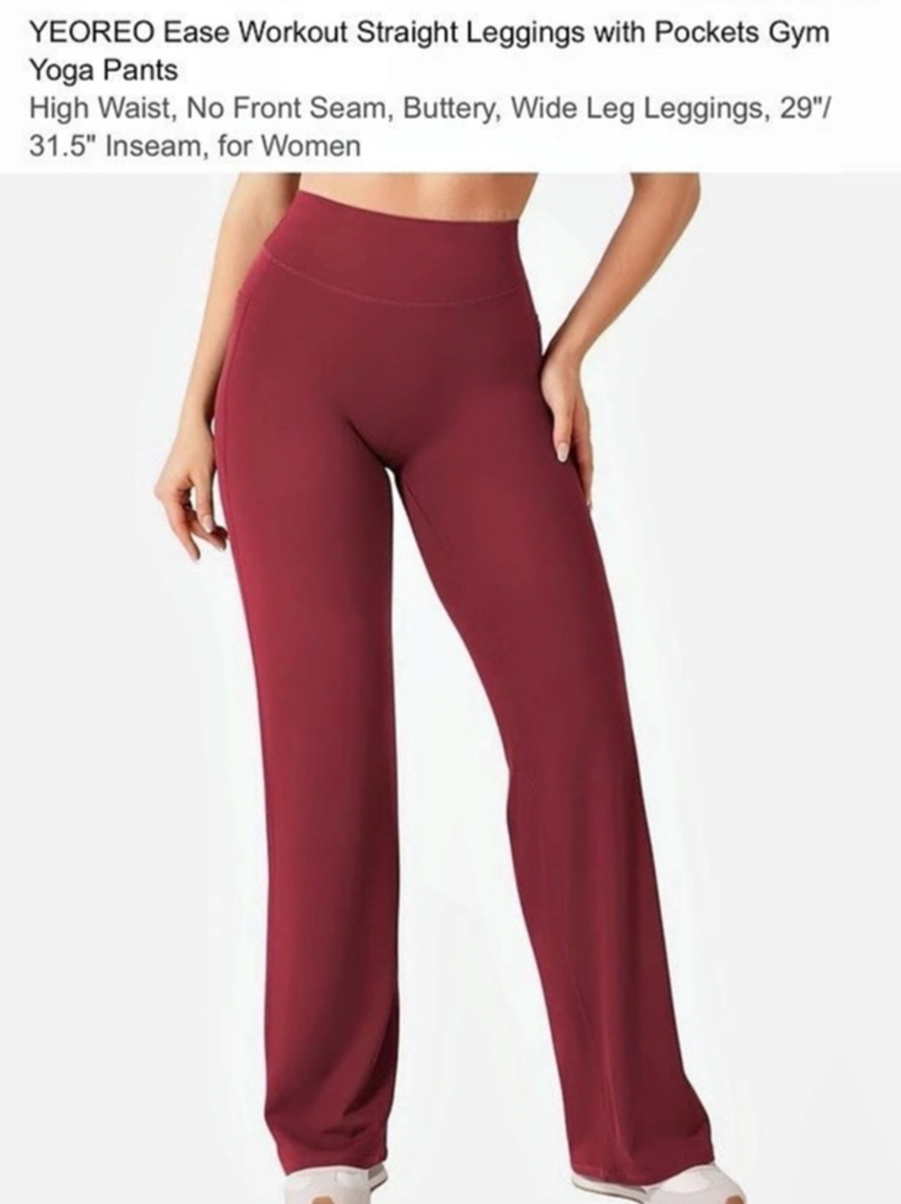YEOREO Yoga Pants Wide Leg in Red Size SNWT